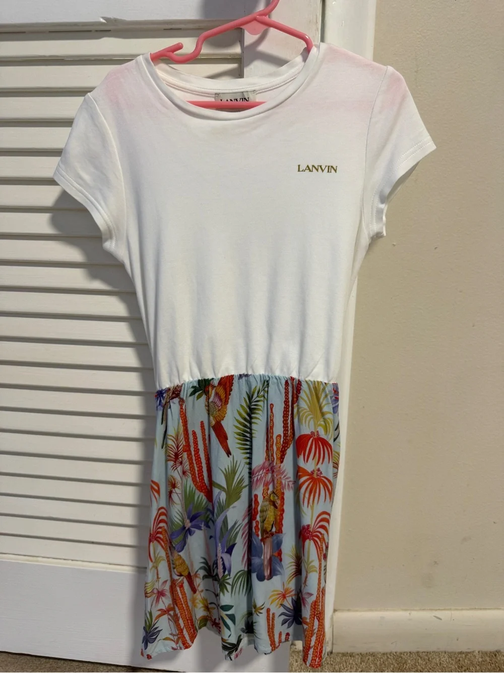 Lanvin Girls Pastel Blue Tropical Print  Set